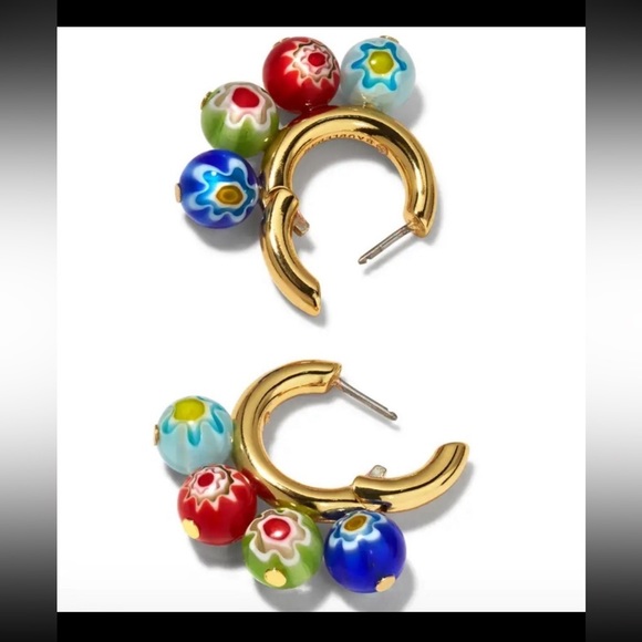 NWT BAUBLEBAR MULTICOLOR BEADED HUGGIE EARRINGS - Picture 2 of 10